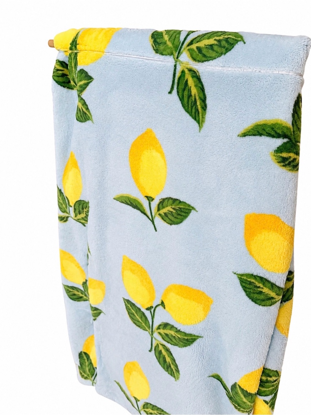 NWT Etymology Luxury Velvet Oversized Throw Blanket Lemon Print 50x70 Soft Cozy - Picture 3 of 4